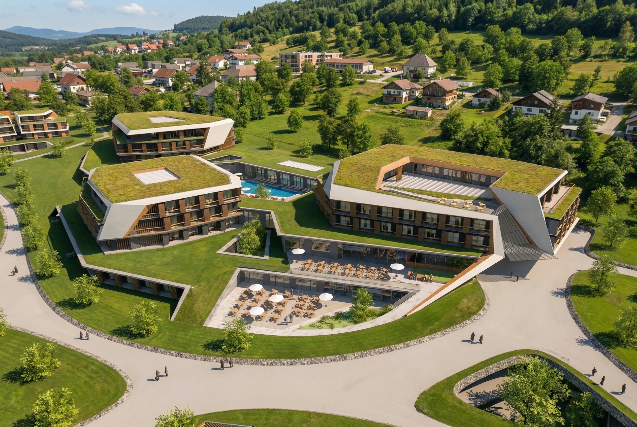 Aerial view of the Therme St. Kanzian project