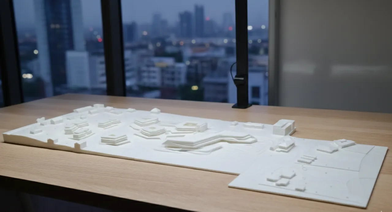 Physical massing model of the whole site