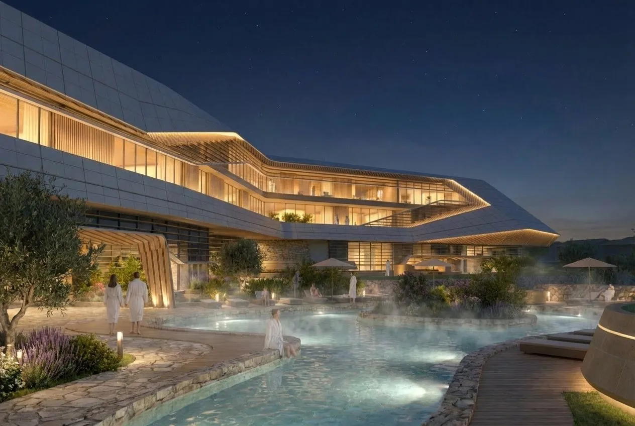 Rendering of the spa and its terraces